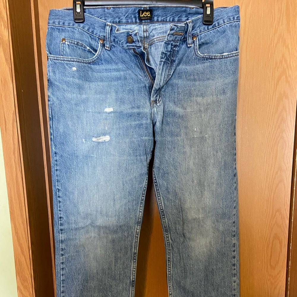 Mens Lee Distressed Jeans 36 x 30